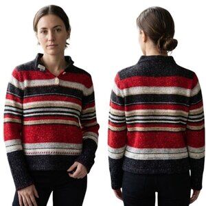 Crazy Horse Liz Claiborne Womens Striped Sweater XL Pullover Speckled Classic
